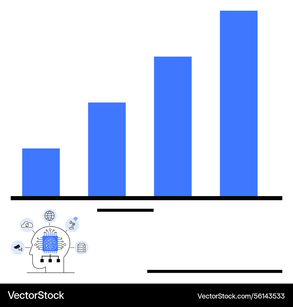 Artificial intelligence enhancing data insights Artificial intelligence enhancing data insights vector image