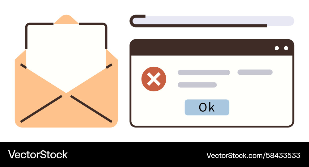 Browser Error Notification Vector Image