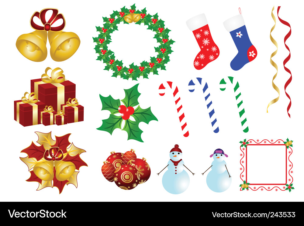 Christmas set Vector Image