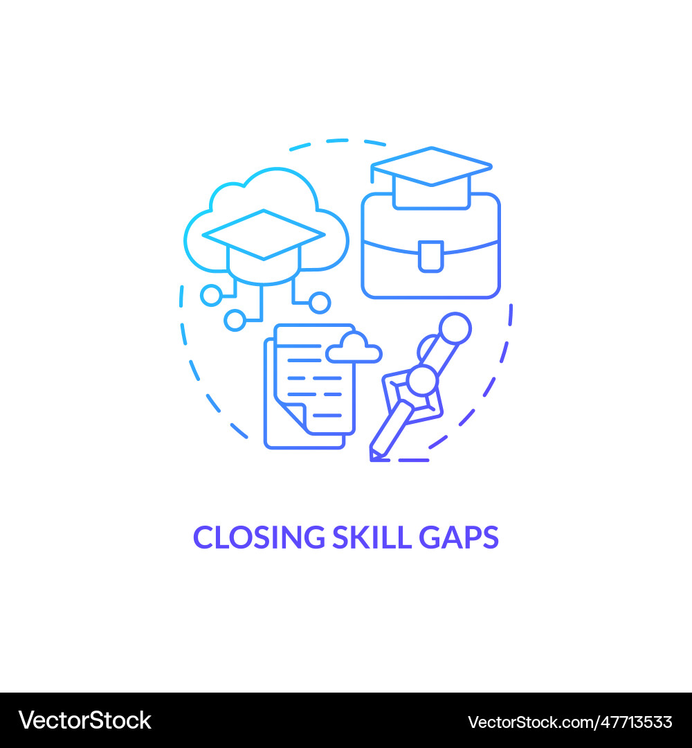 Closing skill gaps gradient concept icon Closing skill gaps gradient concept icon vector image