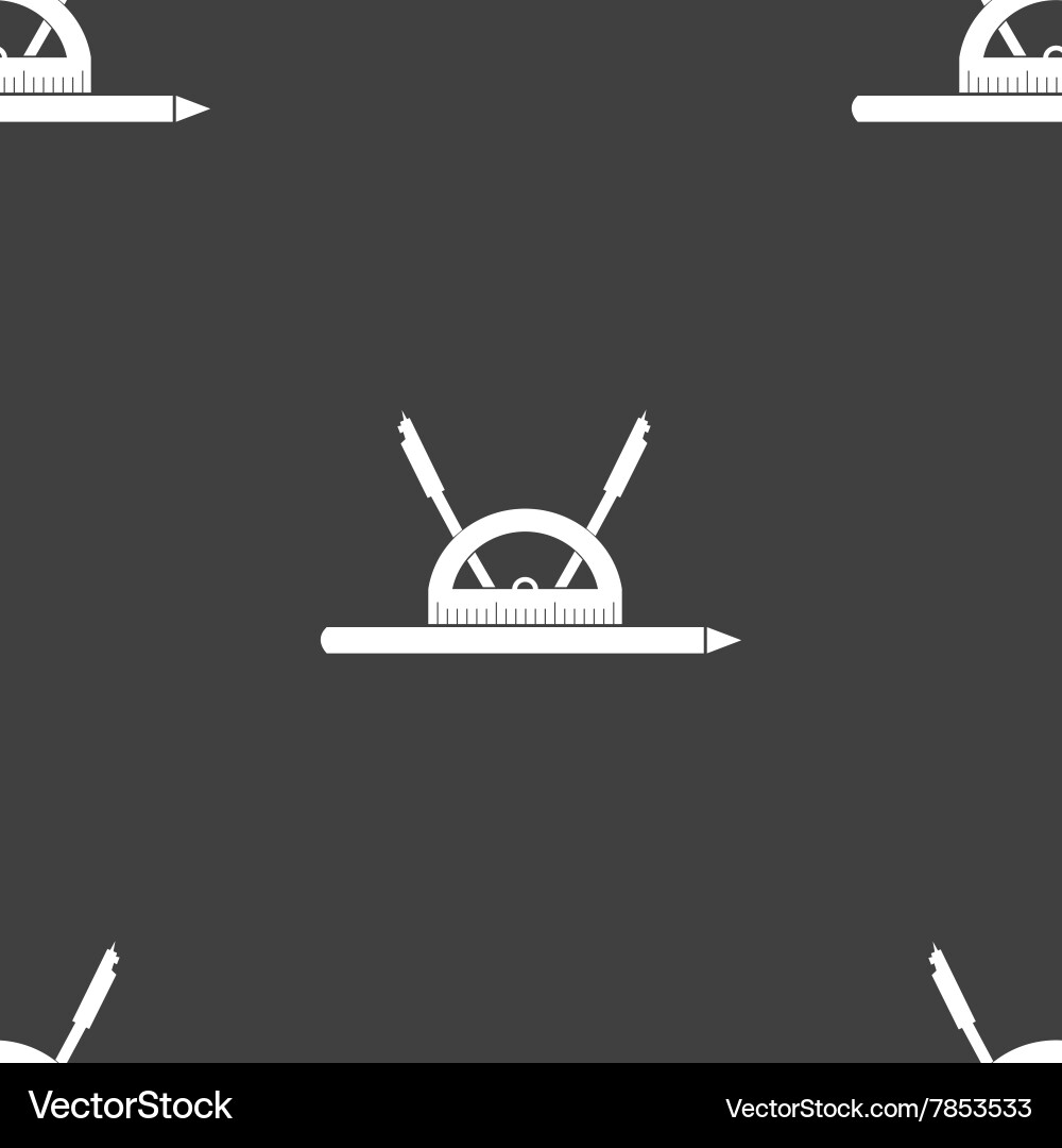 Compass and protractor characters geometry vector image