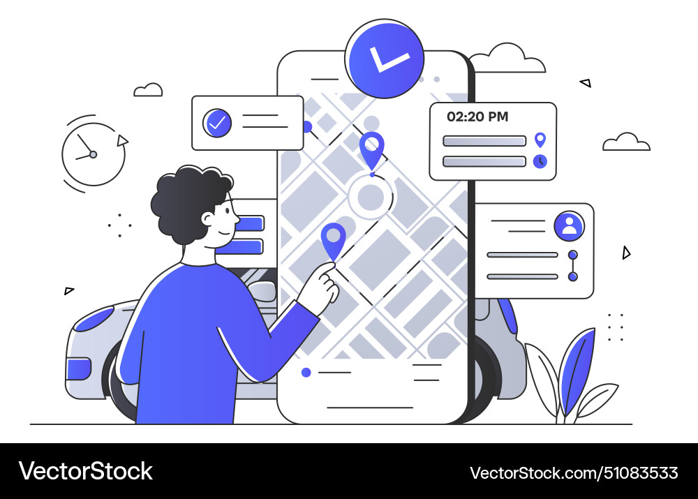 Concept of time management and navigation Concept of time management and navigation vector image