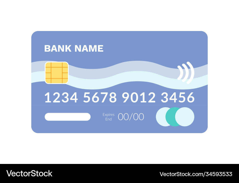 Credit card with number and code plastic item Credit card with number and code plastic item vector image