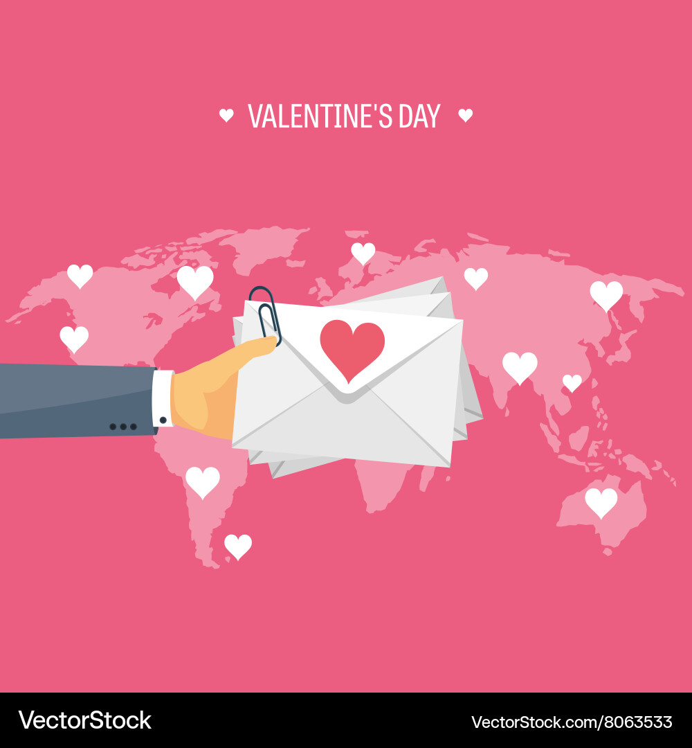 Flat background with envelope vector image