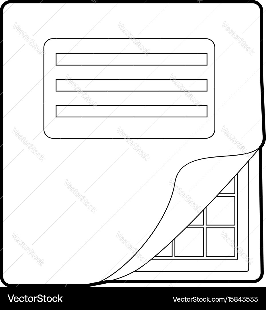 Folder with table excel icon outline style vector image
