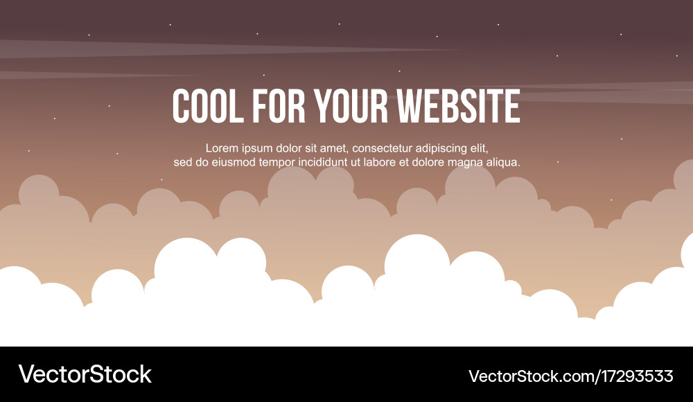Header website design with cloud background vector image