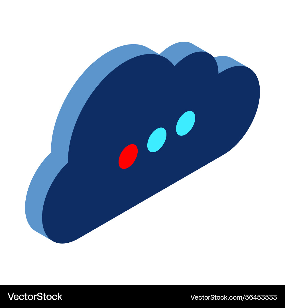Isometric cloud database computing and file Isometric cloud database computing and file vector image
