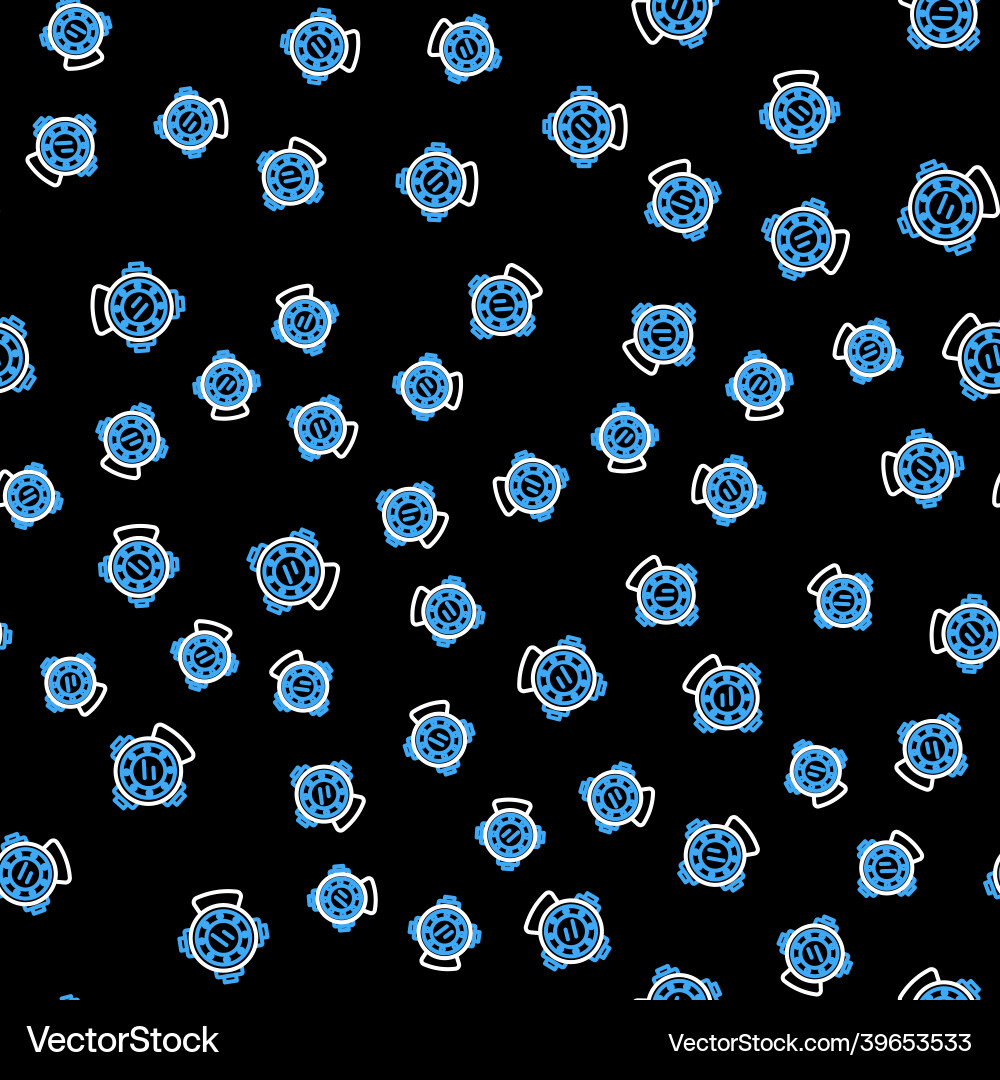 Line aqualung icon isolated seamless pattern Vector Image