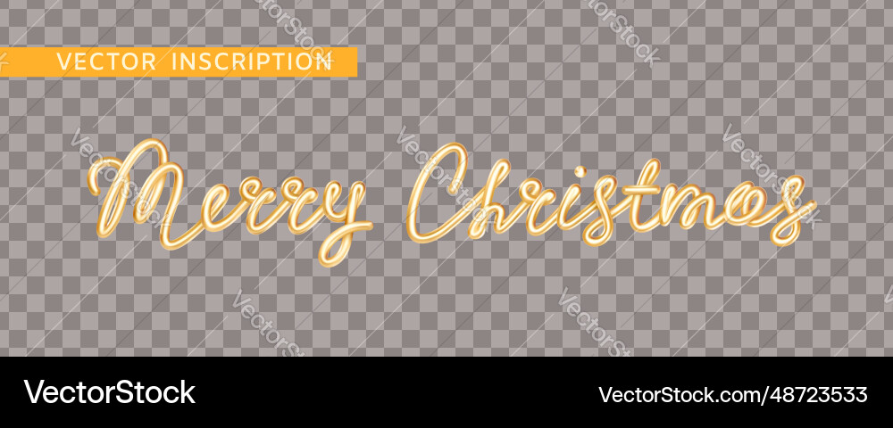 Merry christmas golden shiny metal inscription Merry christmas golden shiny metal inscription vector image