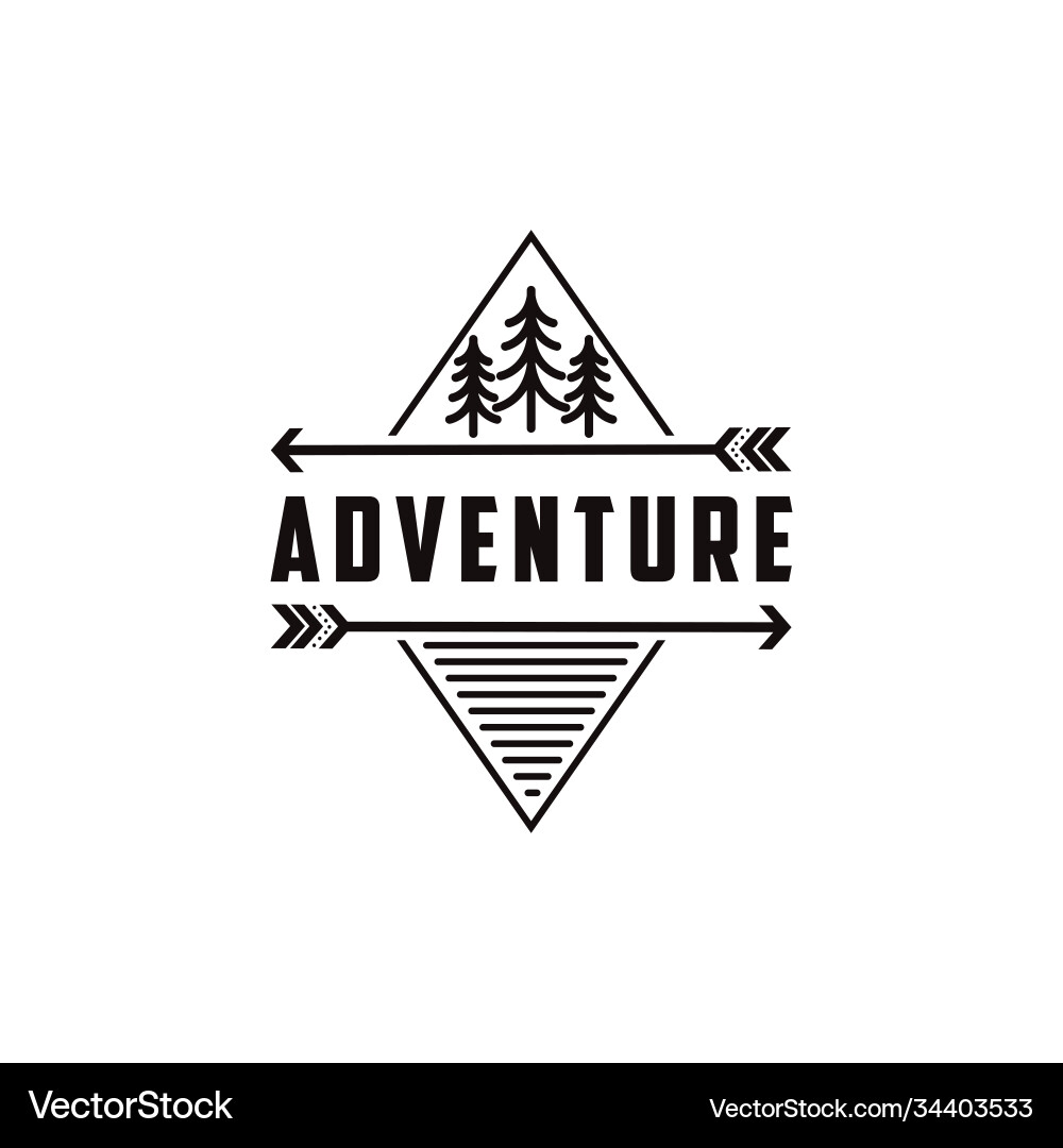 Minimalist outdoor adventure badge logo Minimalist outdoor adventure badge logo vector image