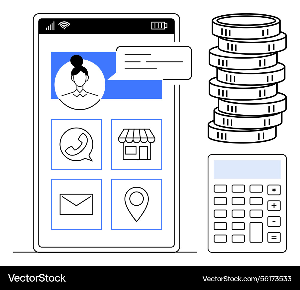 Mobile interface with user profile communication Mobile interface with user profile communication Vector Image