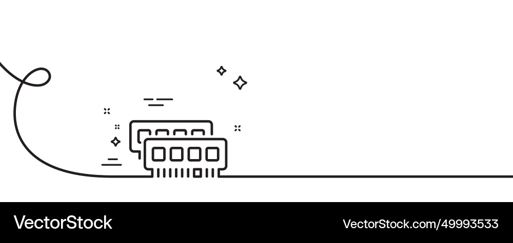 Ram line icon computer random-access memory Vector Image