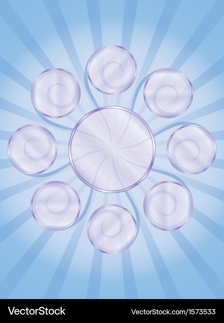 Rays background with circles Vector Image