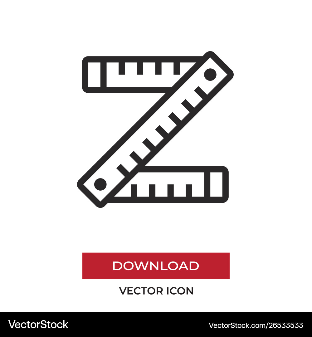 Ruler icon in modern style for web site Ruler icon in modern style for web site vector image
