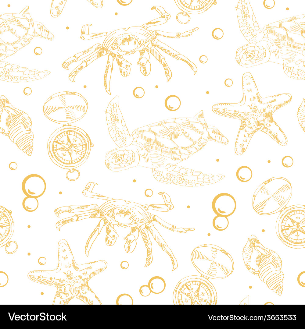 Seamless pattern with nautical elements Vector Image