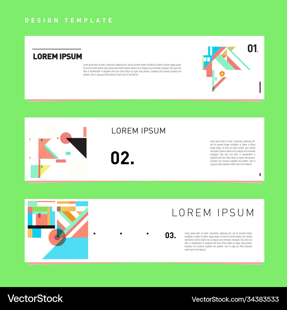 Set abstract banner web design template retro Vector Image