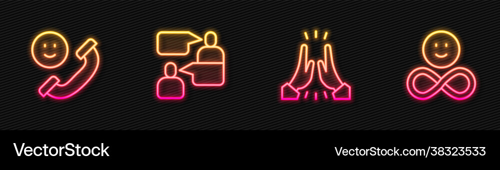 Set line informal greeting incoming call Set line informal greeting incoming call vector image