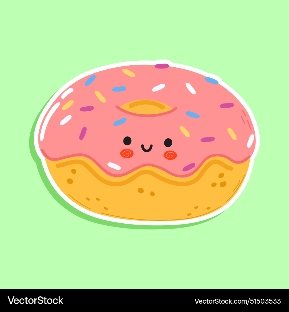 Sticker doughnut character hand drawn Sticker doughnut character hand drawn vector image