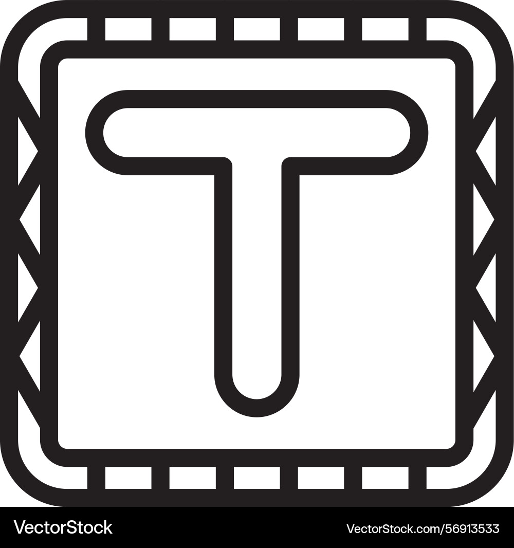 T linear style icon design Vector Image