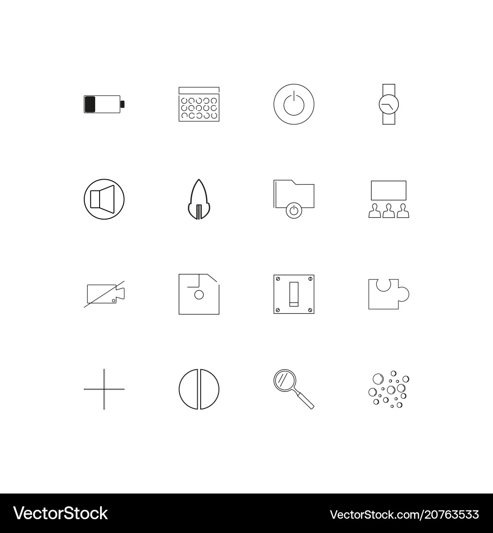 User interface linear thin icons set outlined vector image