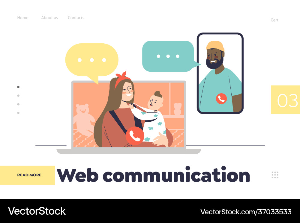 Web communication concept landing page Web communication concept landing page vector image