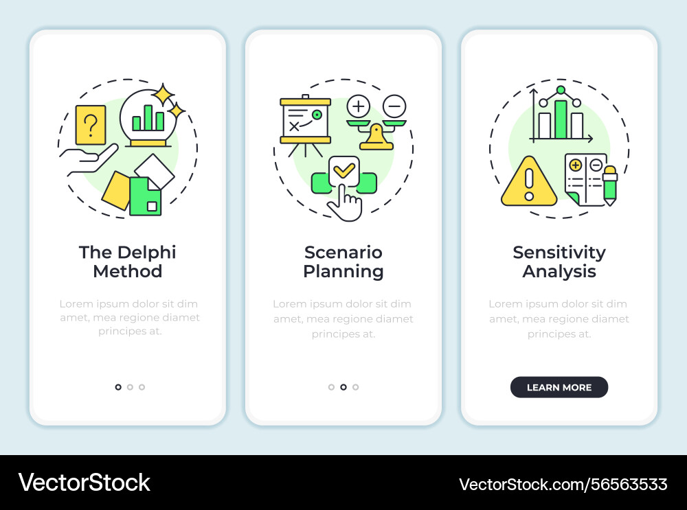 Workforce forecasting methods onboarding mobile Workforce forecasting methods onboarding mobile vector image
