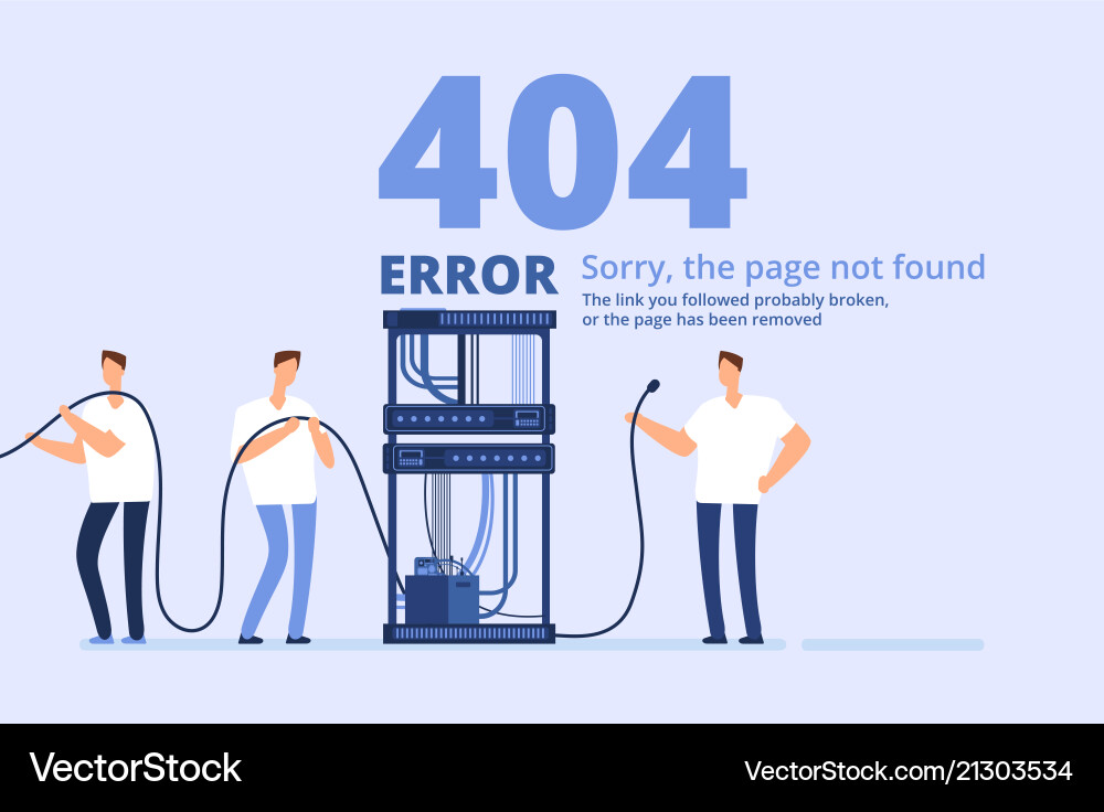404 Error: Page Not Found vector image