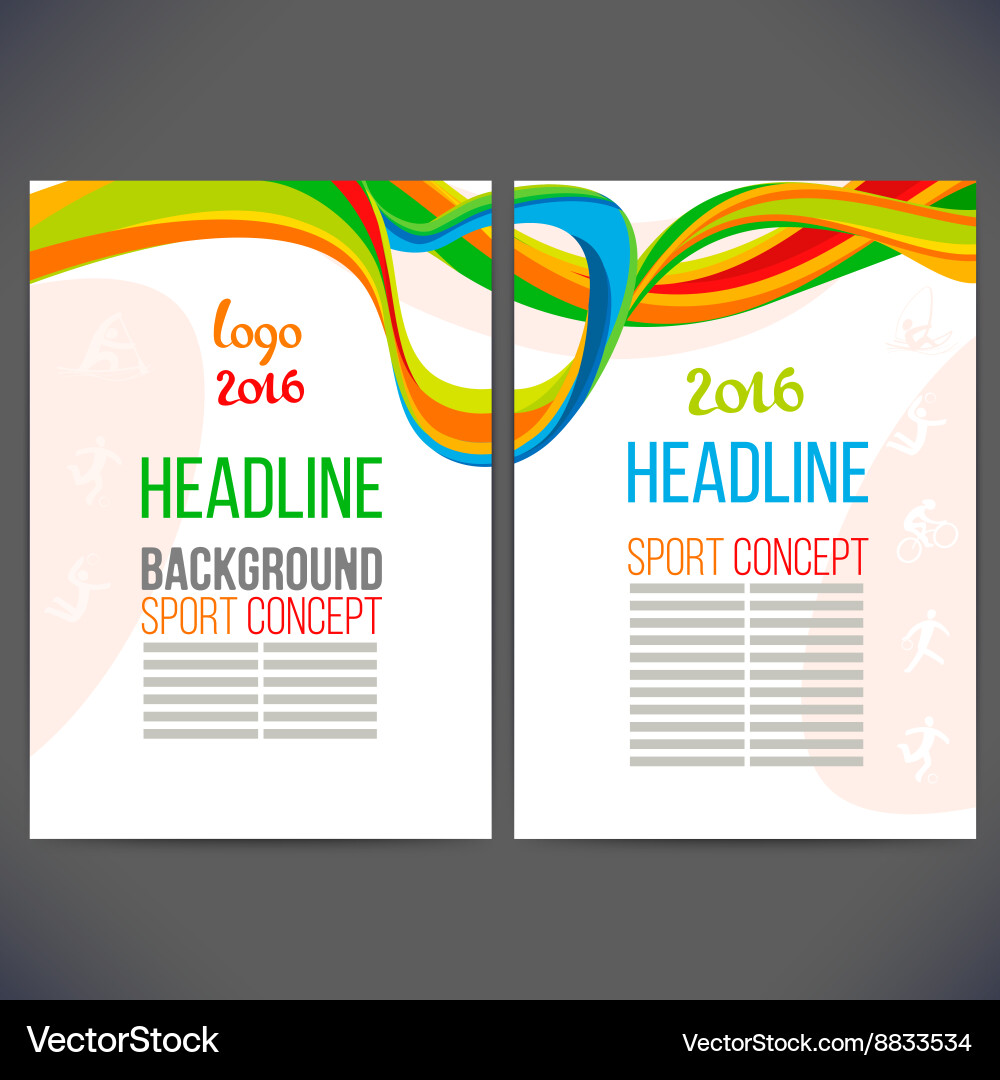 Abstract template design with colored lines vector image