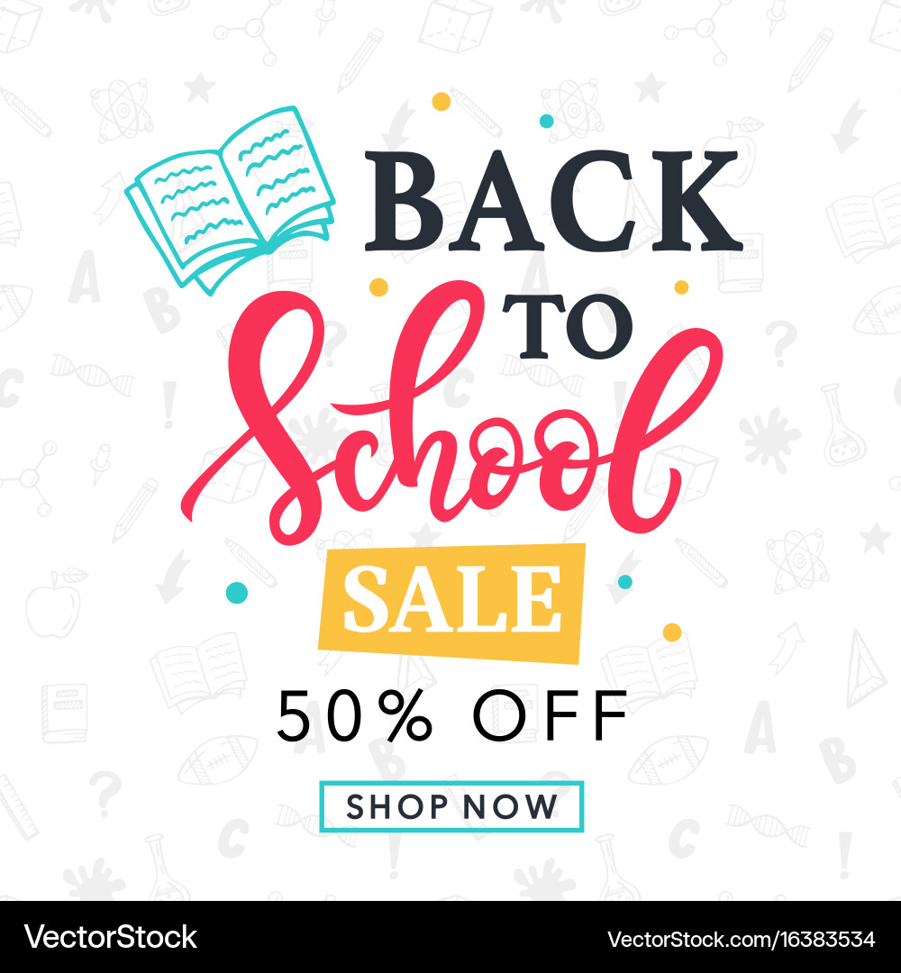 Back to school sale banner template Vector Image