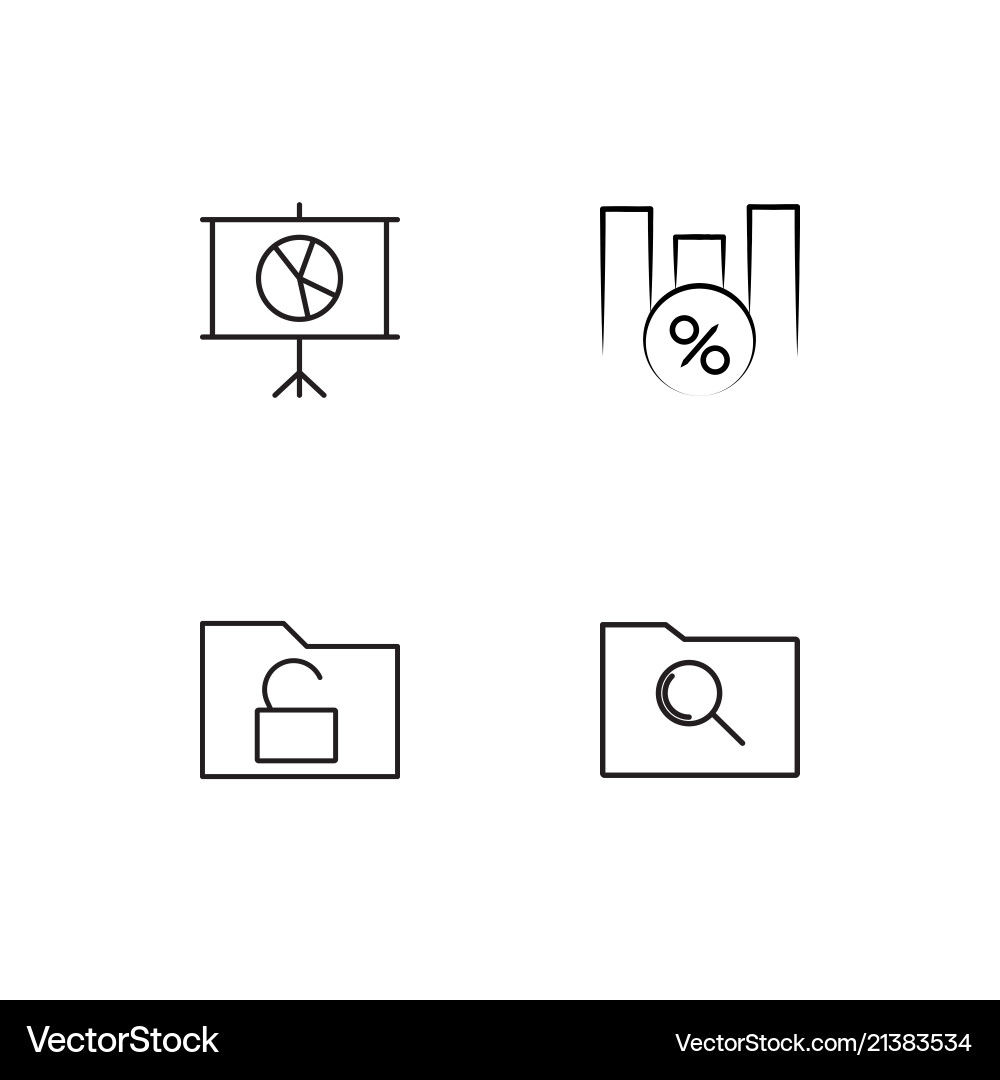 Banking linear icons set simple outline vector image