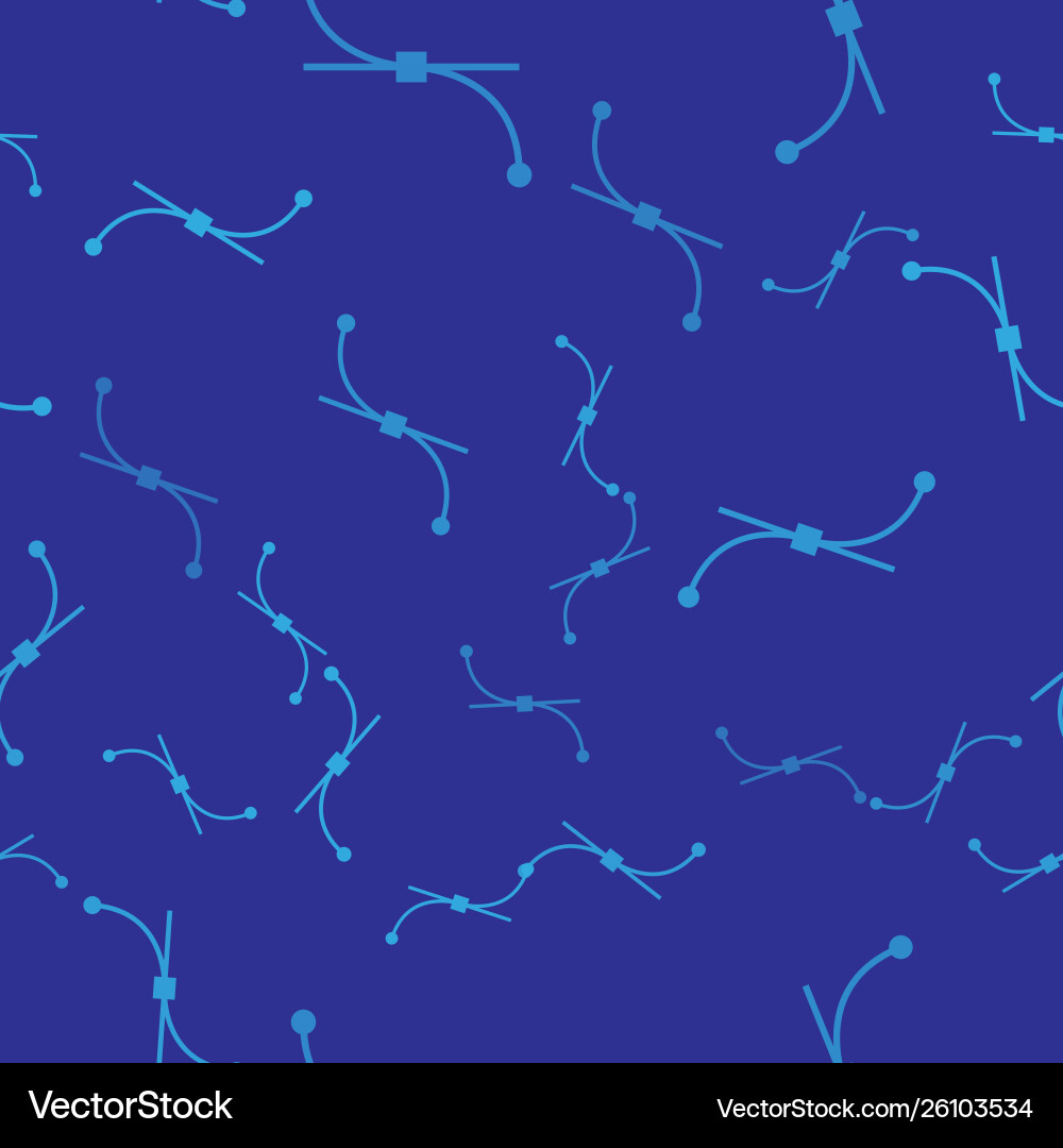 Blue bezier curve icon isolated seamless pattern Blue bezier curve icon isolated seamless pattern vector image