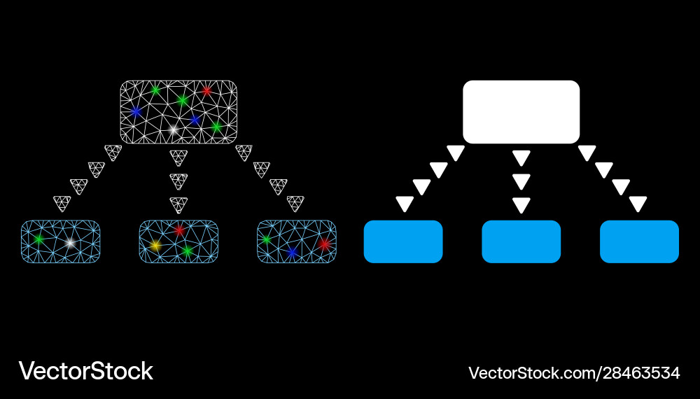 Bright mesh network dotted scheme icon with flare Bright mesh network dotted scheme icon with flare vector image