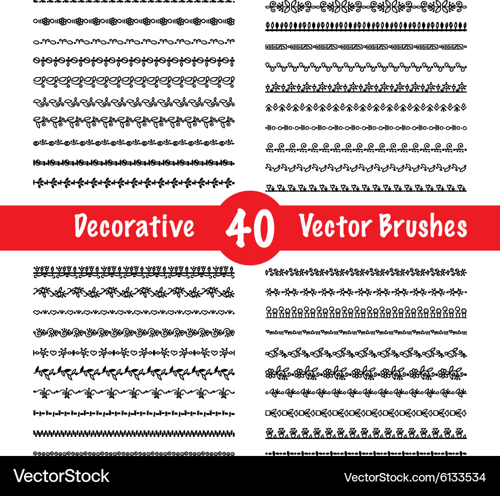 Brush set Royalty Free Vector Image - VectorStock