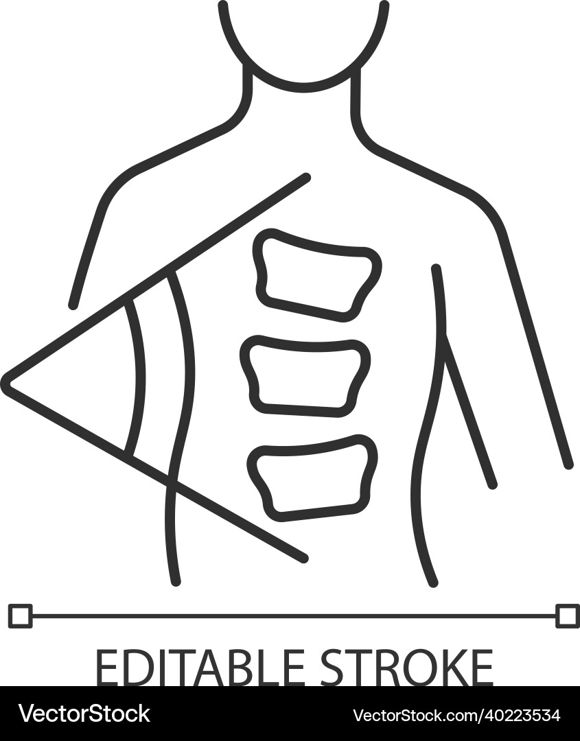 Cobb method linear icon Cobb method linear icon vector image
