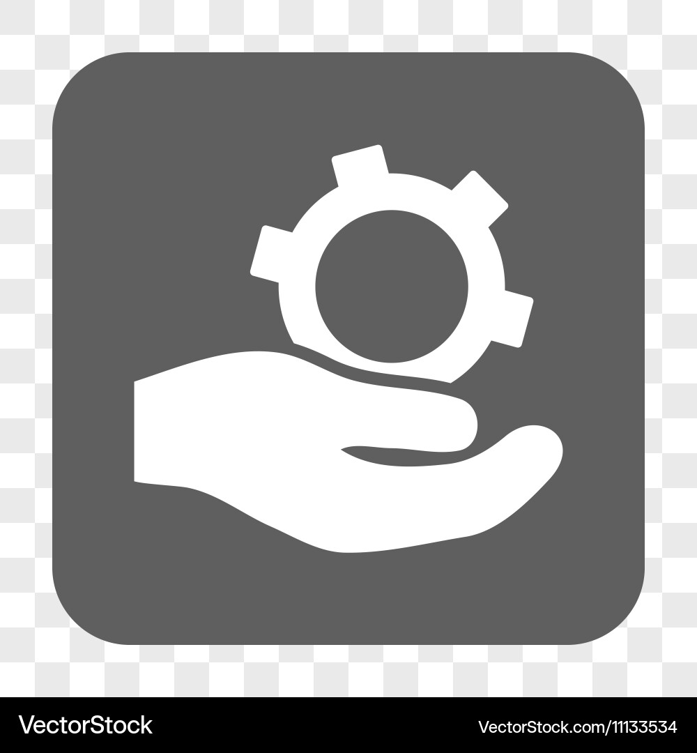 Engineering service rounded square button vector image