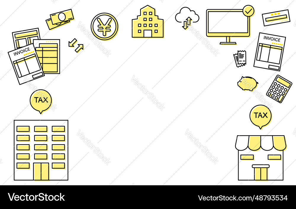 Image of invoice system icon frame simple line Image of invoice system icon frame simple line vector image