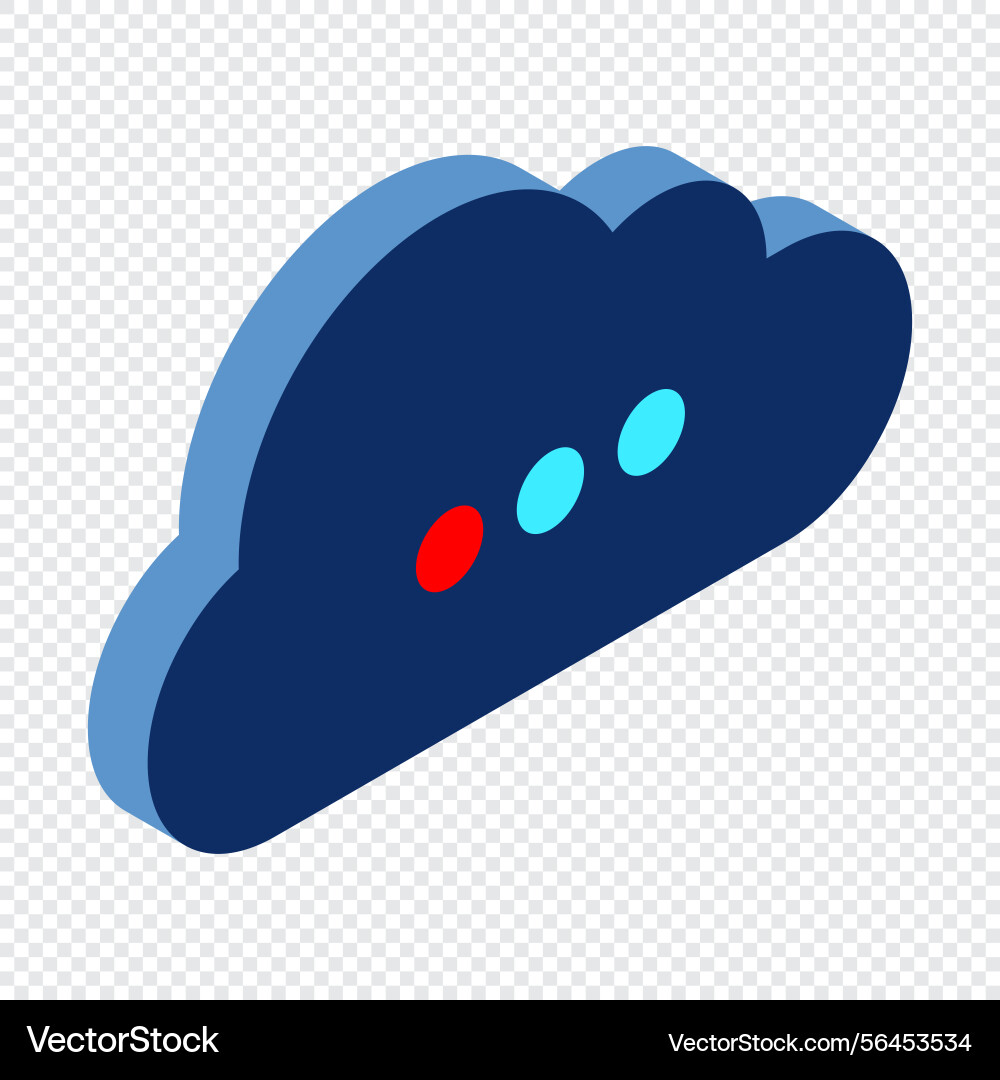 Isometric cloud database computing and file Isometric cloud database computing and file vector image