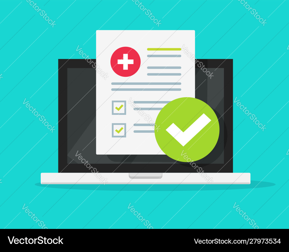 Medical form check list with results data Medical form check list with results data vector image