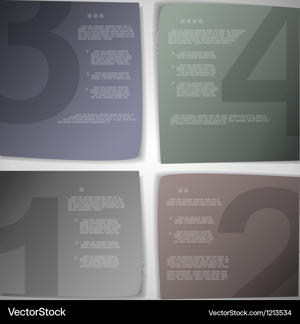 Paper pages for progress or versions presentation vector image