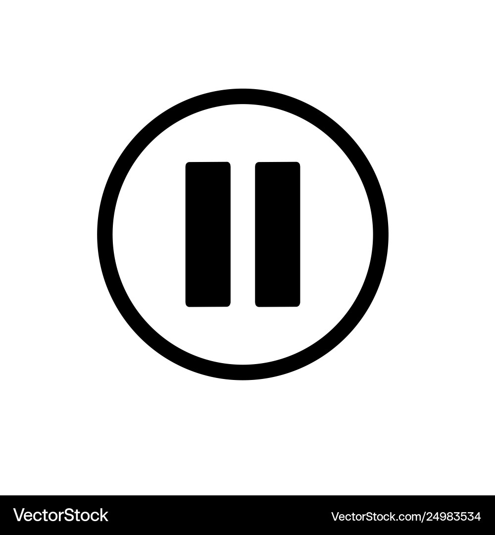 Pause button icon in linear style isolated vector image