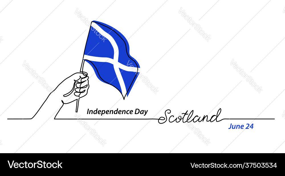 Scotland flag with hand independence day Scotland flag with hand independence day vector image