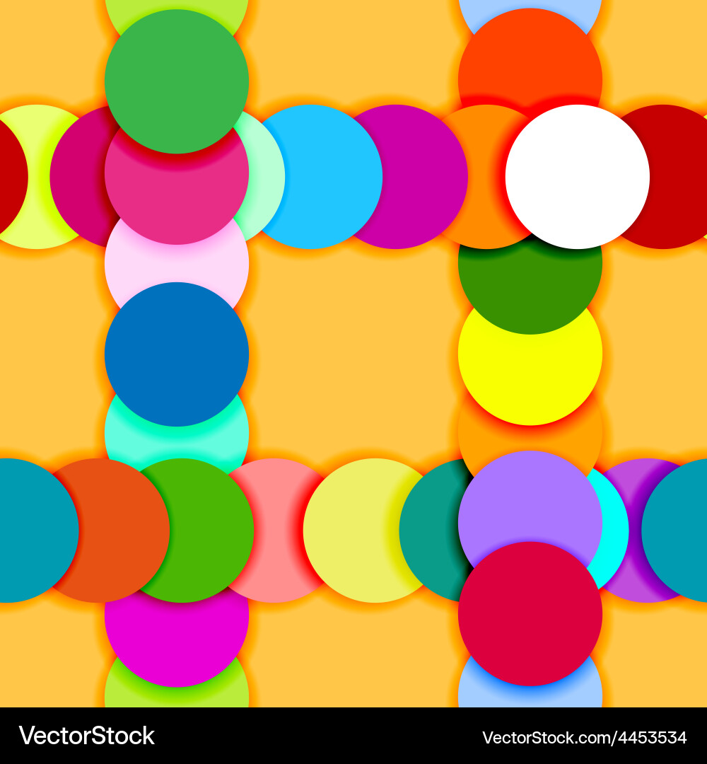Seamless pattern frame made of color circles vector image