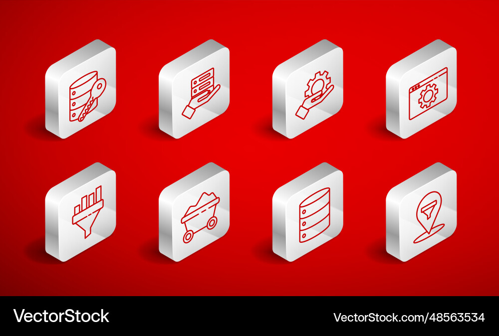 Set line location with sales funnel server data Set line location with sales funnel server data vector image