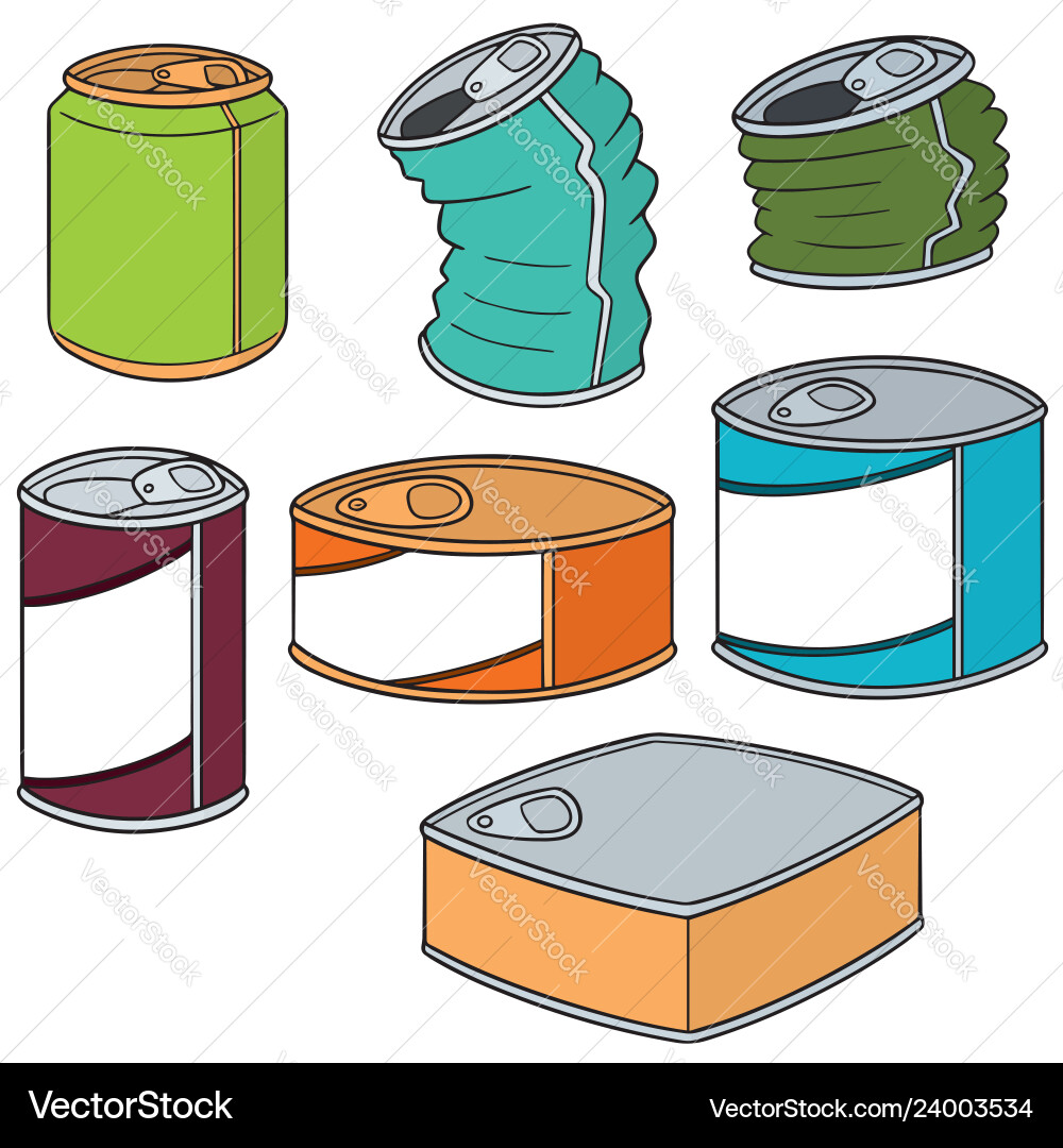 Set of can Royalty Free Vector Image - VectorStock