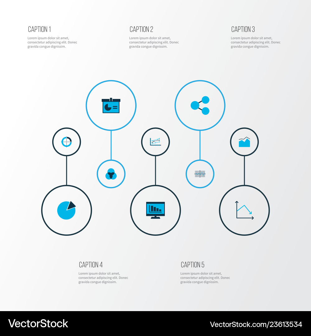Set of graphs diagrams and statistics icons Set of graphs diagrams and statistics icons Vector Image