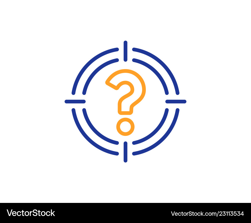 Target with question mark line icon vector image