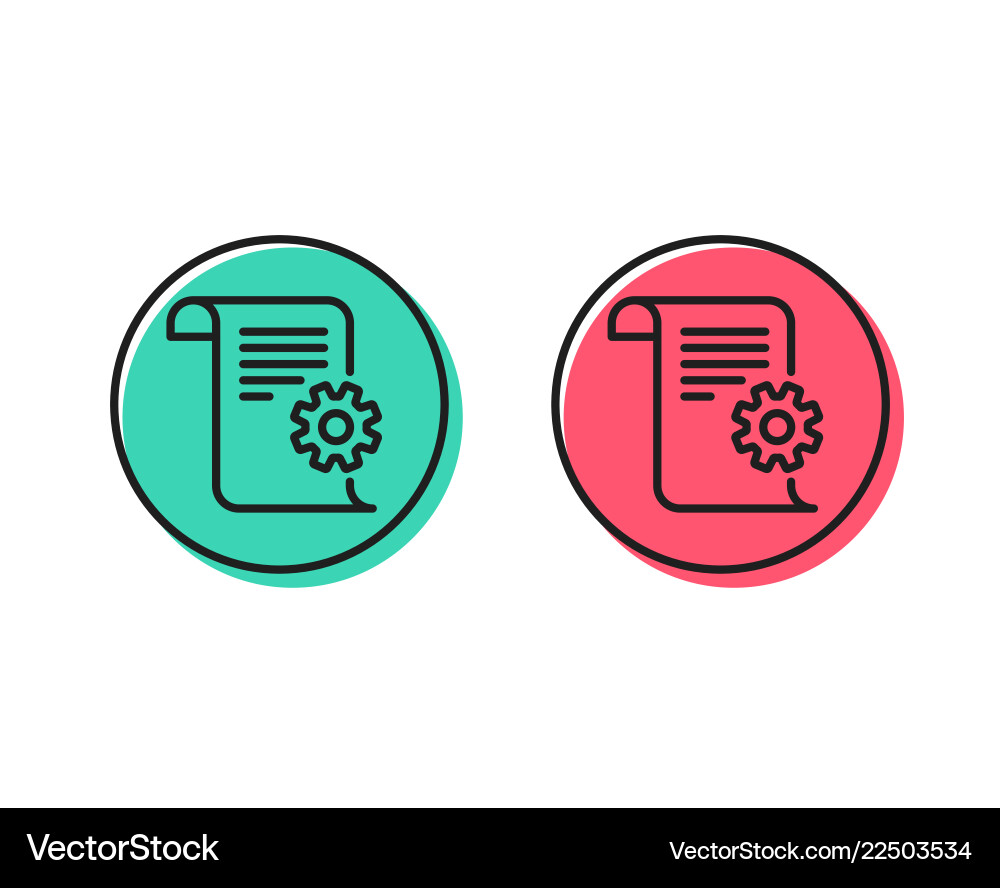 Technical documentation line icon instruction vector image