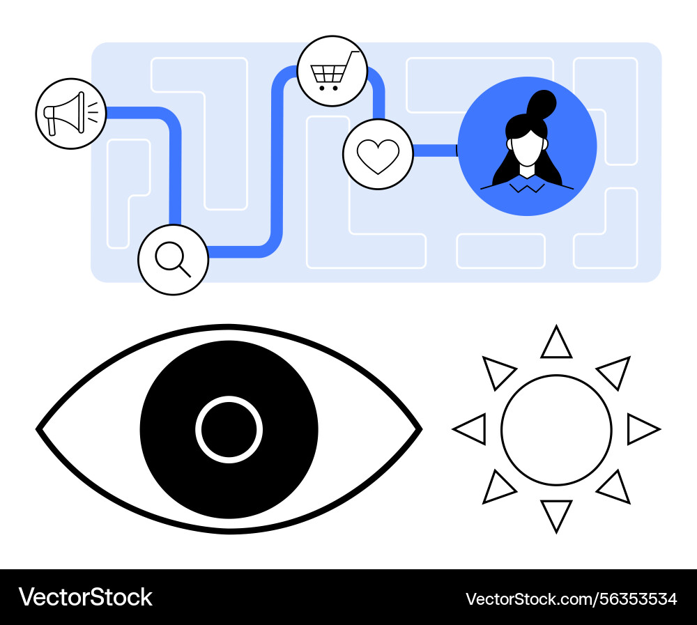 User journey visualization with key points thumbs User journey visualization with key points thumbs vector image