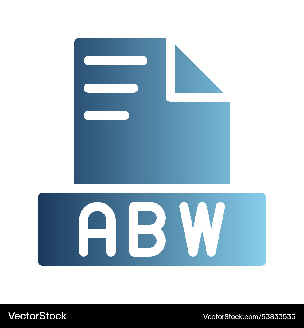Abw document file text icons with modern gradient vector image