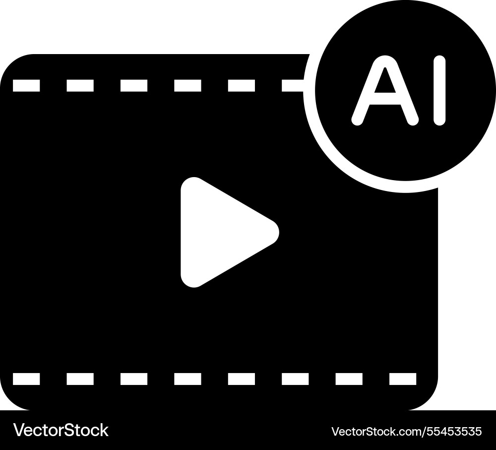 Ai video editor tool interface icon Vector Image